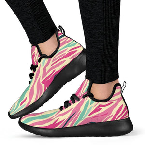 Pastel Zebra Pattern Print Mesh Knit Shoes GearFrost