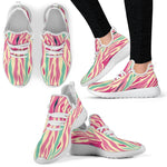 Pastel Zebra Pattern Print Mesh Knit Shoes GearFrost