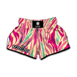 Pastel Zebra Pattern Print Muay Thai Boxing Shorts