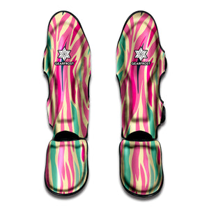 Pastel Zebra Pattern Print Muay Thai Shin Guard