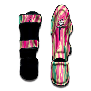 Pastel Zebra Pattern Print Muay Thai Shin Guard