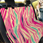 Pastel Zebra Pattern Print Pet Car Back Seat Cover