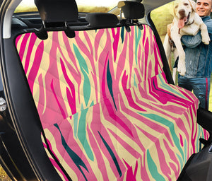 Pastel Zebra Pattern Print Pet Car Back Seat Cover