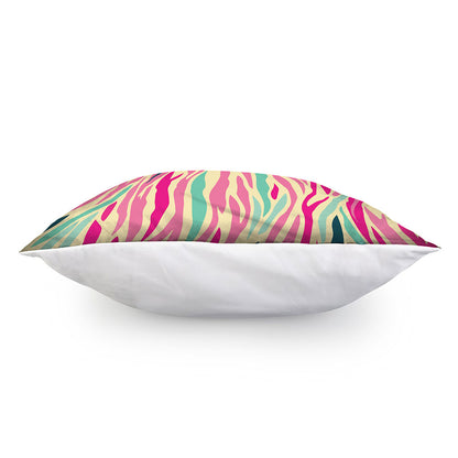 Pastel Zebra Pattern Print Pillow Cover