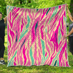 Pastel Zebra Pattern Print Quilt