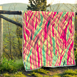 Pastel Zebra Pattern Print Quilt