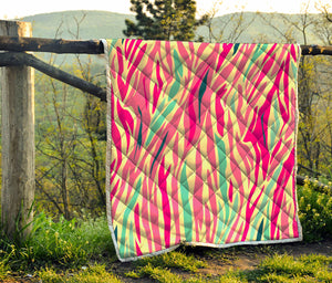 Pastel Zebra Pattern Print Quilt