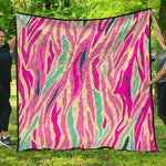 Pastel Zebra Pattern Print Quilt