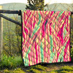 Pastel Zebra Pattern Print Quilt