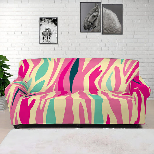 Pastel Zebra Pattern Print Sofa Cover