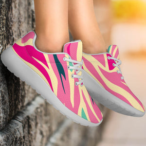 Pastel Zebra Pattern Print Sport Shoes GearFrost