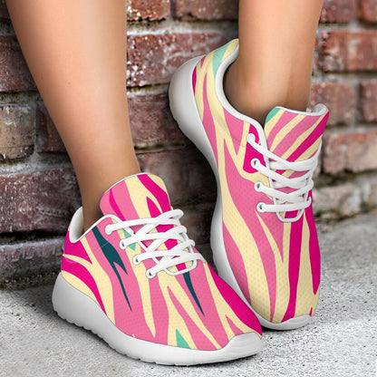 Pastel Zebra Pattern Print Sport Shoes GearFrost