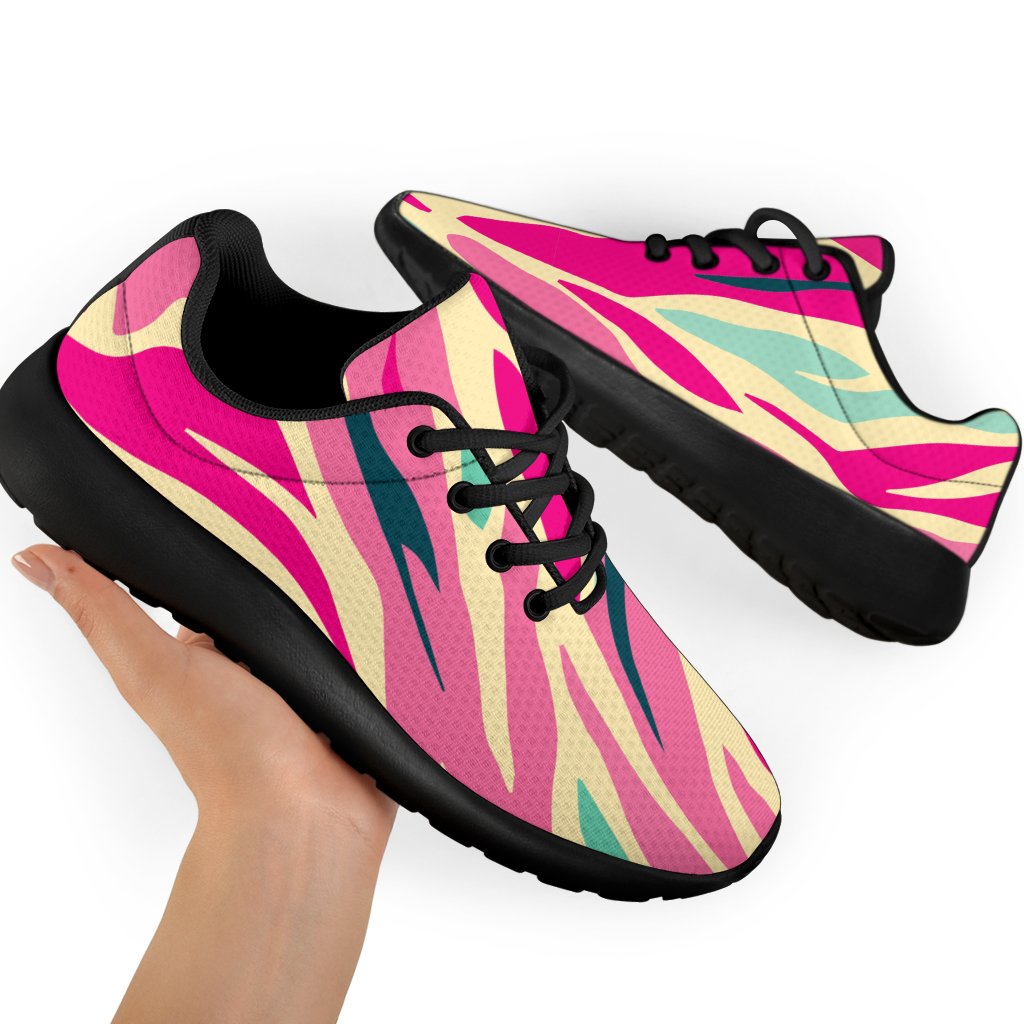 Pastel Zebra Pattern Print Sport Shoes GearFrost