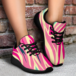 Pastel Zebra Pattern Print Sport Shoes GearFrost