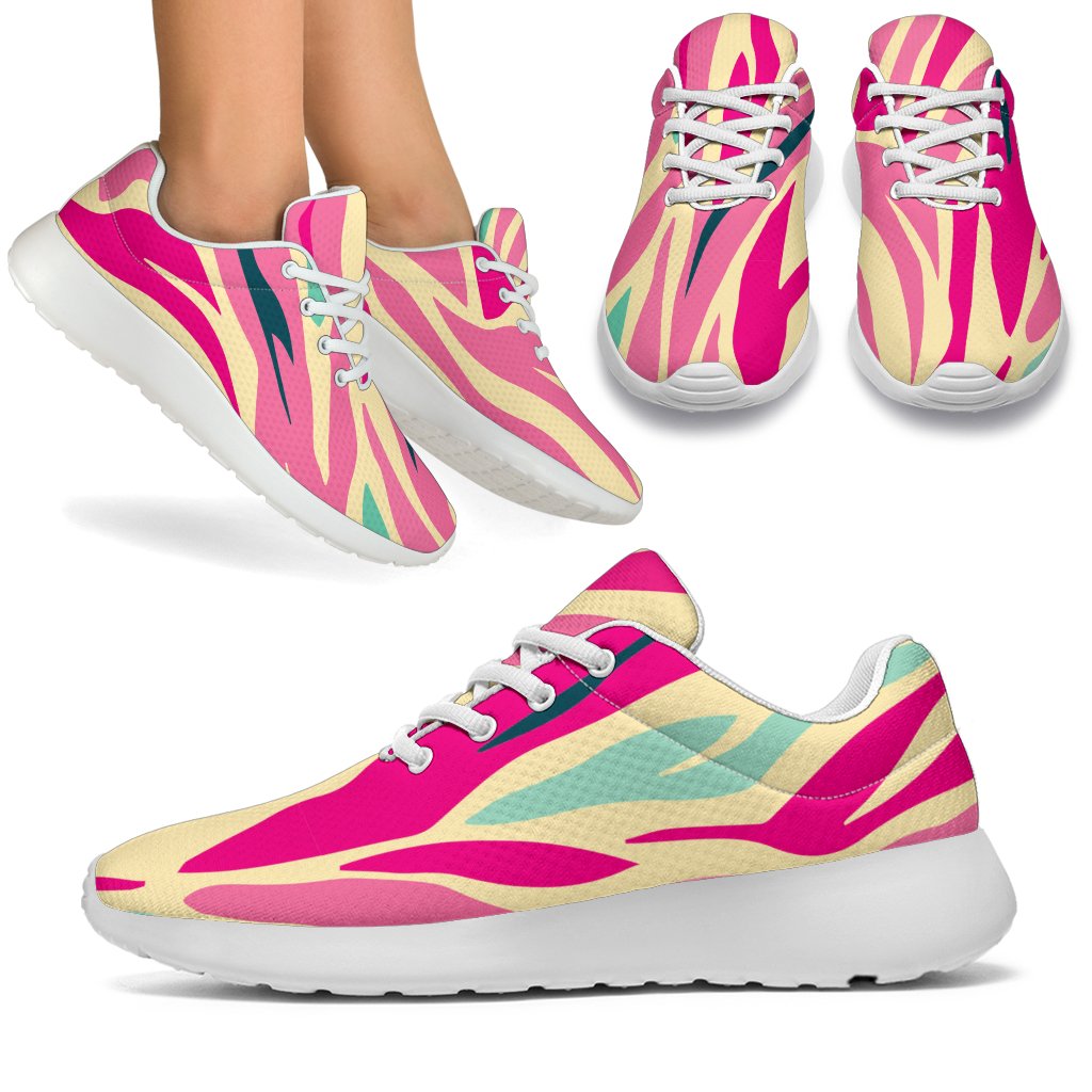 Pastel Zebra Pattern Print Sport Shoes GearFrost