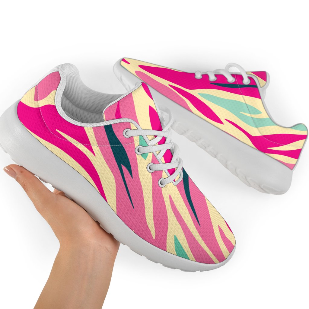 Pastel Zebra Pattern Print Sport Shoes GearFrost