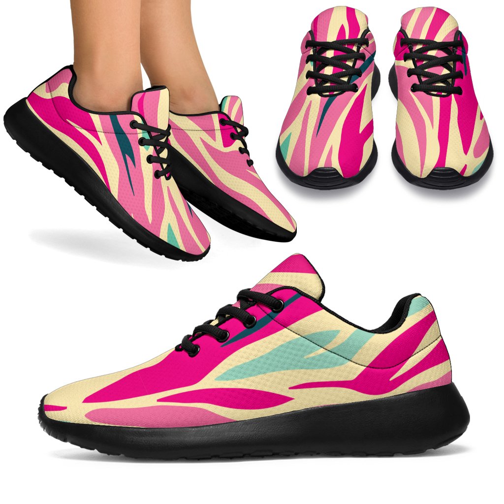 Pastel Zebra Pattern Print Sport Shoes GearFrost