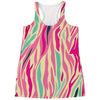 Pastel Zebra Pattern Print Women's Racerback Tank Top