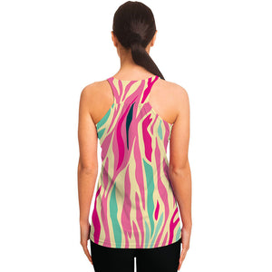 Pastel Zebra Pattern Print Women's Racerback Tank Top