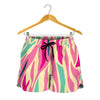 Pastel Zebra Pattern Print Women's Shorts