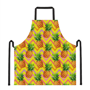 Pastel Zig Zag Pineapple Pattern Print Apron