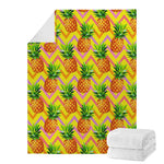 Pastel Zig Zag Pineapple Pattern Print Blanket
