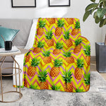 Pastel Zig Zag Pineapple Pattern Print Blanket