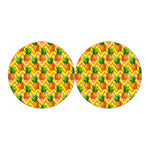 Pastel Zig Zag Pineapple Pattern Print Car Coasters