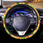 Pastel Zig Zag Pineapple Pattern Print Car Steering Wheel Cover