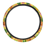 Pastel Zig Zag Pineapple Pattern Print Car Steering Wheel Cover