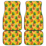 Pastel Zig Zag Pineapple Pattern Print Front and Back Car Floor Mats