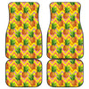 Pastel Zig Zag Pineapple Pattern Print Front and Back Car Floor Mats