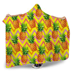Pastel Zig Zag Pineapple Pattern Print Hooded Blanket