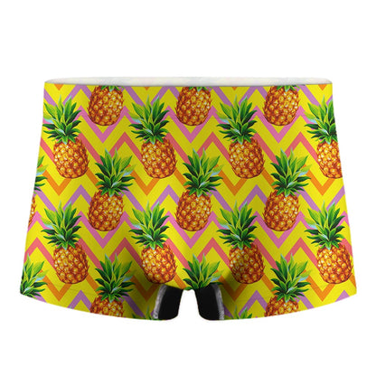 Pastel Zig Zag Pineapple Pattern Print Men's Boxer Briefs