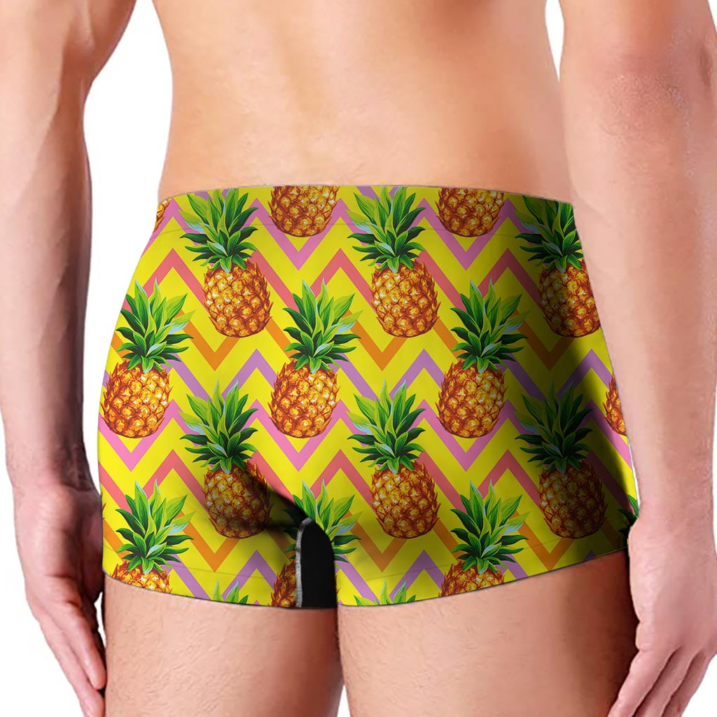 Pastel Zig Zag Pineapple Pattern Print Men's Boxer Briefs