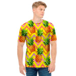 Pastel Zig Zag Pineapple Pattern Print Men's T-Shirt