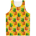 Pastel Zig Zag Pineapple Pattern Print Men's Tank Top