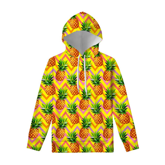 Pastel Zig Zag Pineapple Pattern Print Pullover Hoodie