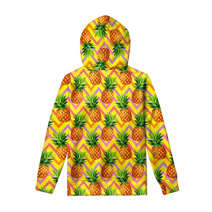 Pastel Zig Zag Pineapple Pattern Print Pullover Hoodie