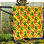 Pastel Zig Zag Pineapple Pattern Print Quilt