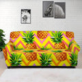 Pastel Zig Zag Pineapple Pattern Print Sofa Cover