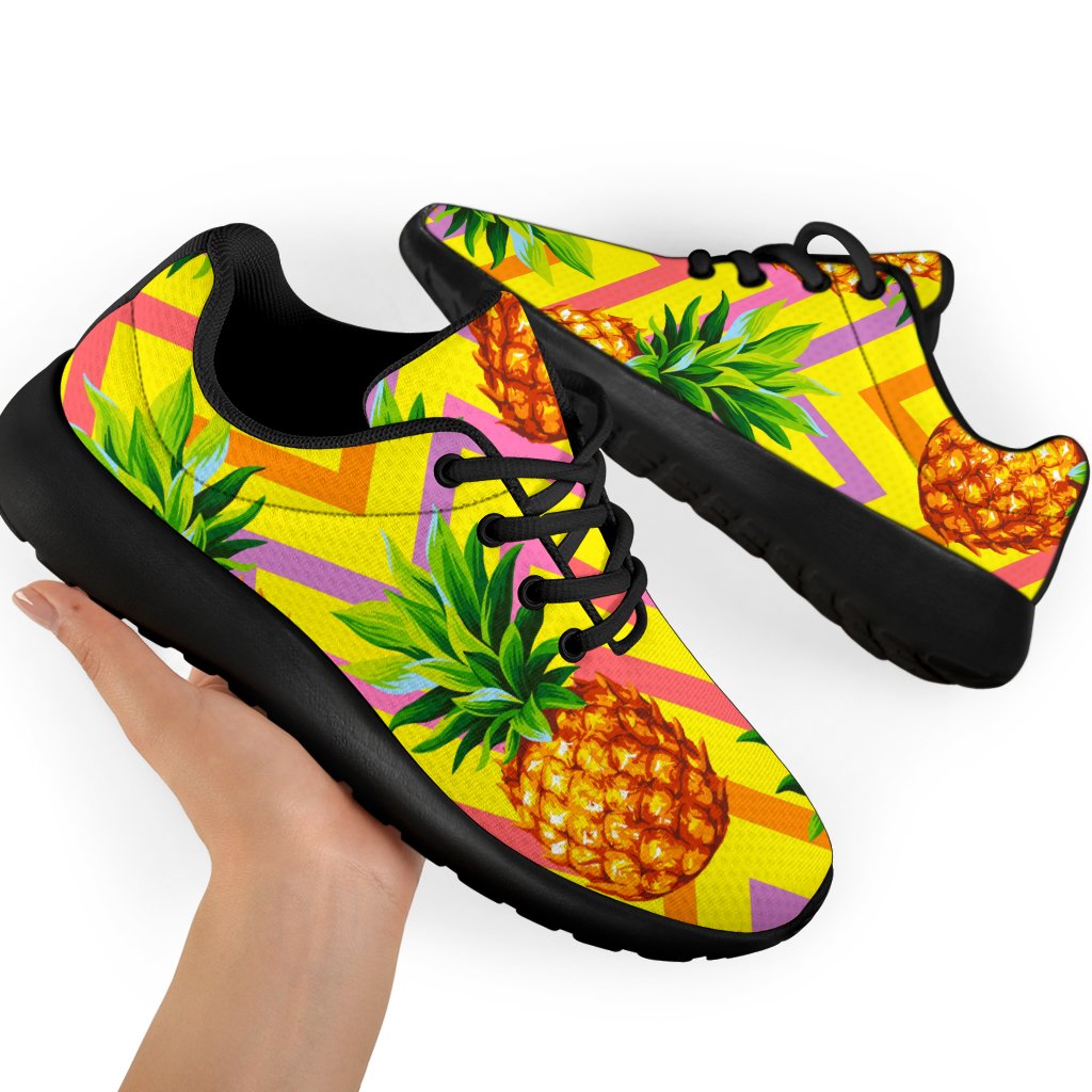 Pastel Zig Zag Pineapple Pattern Print Sport Shoes GearFrost