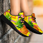 Pastel Zig Zag Pineapple Pattern Print Sport Shoes GearFrost