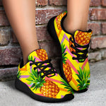 Pastel Zig Zag Pineapple Pattern Print Sport Shoes GearFrost