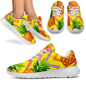 Pastel Zig Zag Pineapple Pattern Print Sport Shoes GearFrost