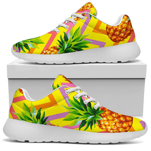 Pastel Zig Zag Pineapple Pattern Print Sport Shoes GearFrost