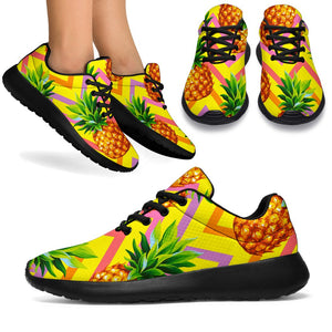 Pastel Zig Zag Pineapple Pattern Print Sport Shoes GearFrost