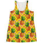 Pastel Zig Zag Pineapple Pattern Print Women's Racerback Tank Top