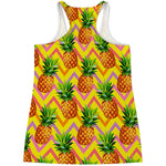 Pastel Zig Zag Pineapple Pattern Print Women's Racerback Tank Top