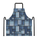 Patchwork Denim Jeans Pattern Print Apron